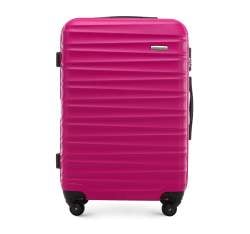 Średnia walizka z ABS-u z żebrowaniem, różowy, 56-3A-312-34, Zdjęcie 1