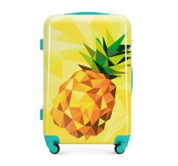 Średnia walizka z ABS-u z nadrukiem, żółty, 56-3A-642-55, Zdjęcie 1