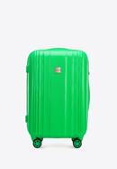 Średnia walizka z polikarbonu tłoczona plaster miodu, zielony, 56-3P-302-10, Zdjęcie 1