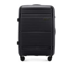 Średnia walizka z polipropylenu jednokolorowa, czarny, 56-3T-142-90, Zdjęcie 1