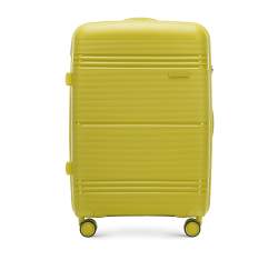 Średnia walizka z polipropylenu jednokolorowa, oliwkowy, 56-3T-142-80, Zdjęcie 1