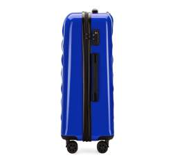 Średnia walizka z ABS-u karbowana, niebieski, 56-3H-552-90, Zdjęcie 1