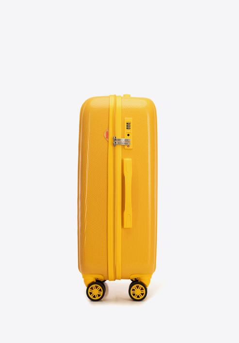 Honeycomb embossed polycarbonate luggage set, yellow, 56-3P-30S-90, Photo 3