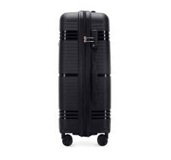 Średnia walizka z polipropylenu jednokolorowa, czarny, 56-3T-142-10, Zdjęcie 1