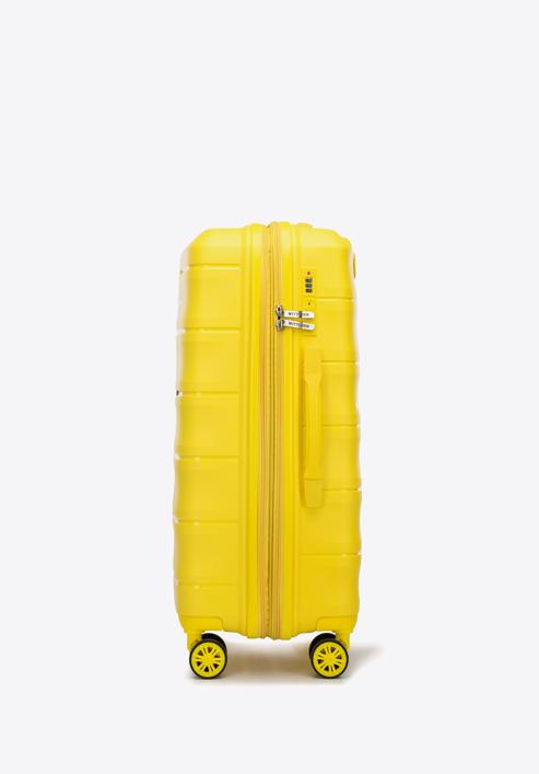 Średnia walizka z polipropylenu w tłoczone paski, żółty, 56-3T-142-B-85, Zdjęcie 2