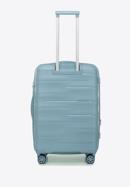 Medium polypropylene ribbed suitcase, blue, 56-3T-142-B-50, Photo 3