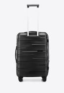 Średnia walizka z polipropylenu w tłoczone paski, czarny, 56-3T-142-B-85, Zdjęcie 3