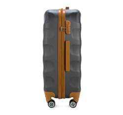 Średnia walizka z ABS-u z brązowymi wstawkami, szary, 56-3A-232-11, Zdjęcie 1