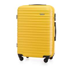 Średnia walizka z ABS-u z żebrowaniem, żółty, 56-3A-312-50, Zdjęcie 1