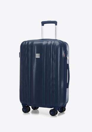 Honeycomb embossed polycarbonate medium suitcase I WITTCHEN, navy blue, 56-3P-302-90, Photo 1