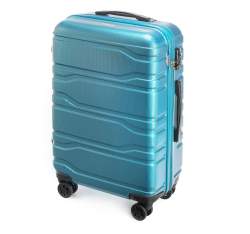 Średnia walizka z polikarbonu tłoczona, niebieski, 56-3P-982-96, Zdjęcie 1