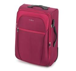 Średnia miękka walizka dwukolorowa, czerwony, V25-3S-232-31, Zdjęcie 1