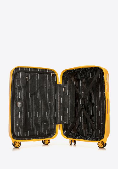 Honeycomb embossed polycarbonate luggage set, yellow, 56-3P-30S-90, Photo 6