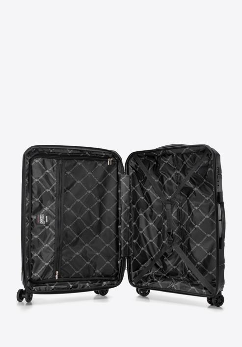 Średnia walizka z polipropylenu w tłoczone paski, czarny, 56-3T-142-B-85, Zdjęcie 5