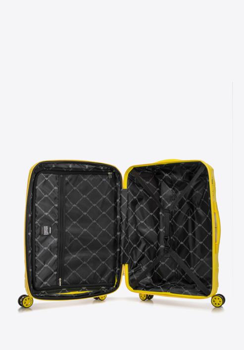 Średnia walizka z polipropylenu w tłoczone paski, żółty, 56-3T-142-B-85, Zdjęcie 5