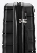 Duża walizka z polipropylenu w tłoczone paski, czarny, 56-3T-143-B-50, Zdjęcie 7