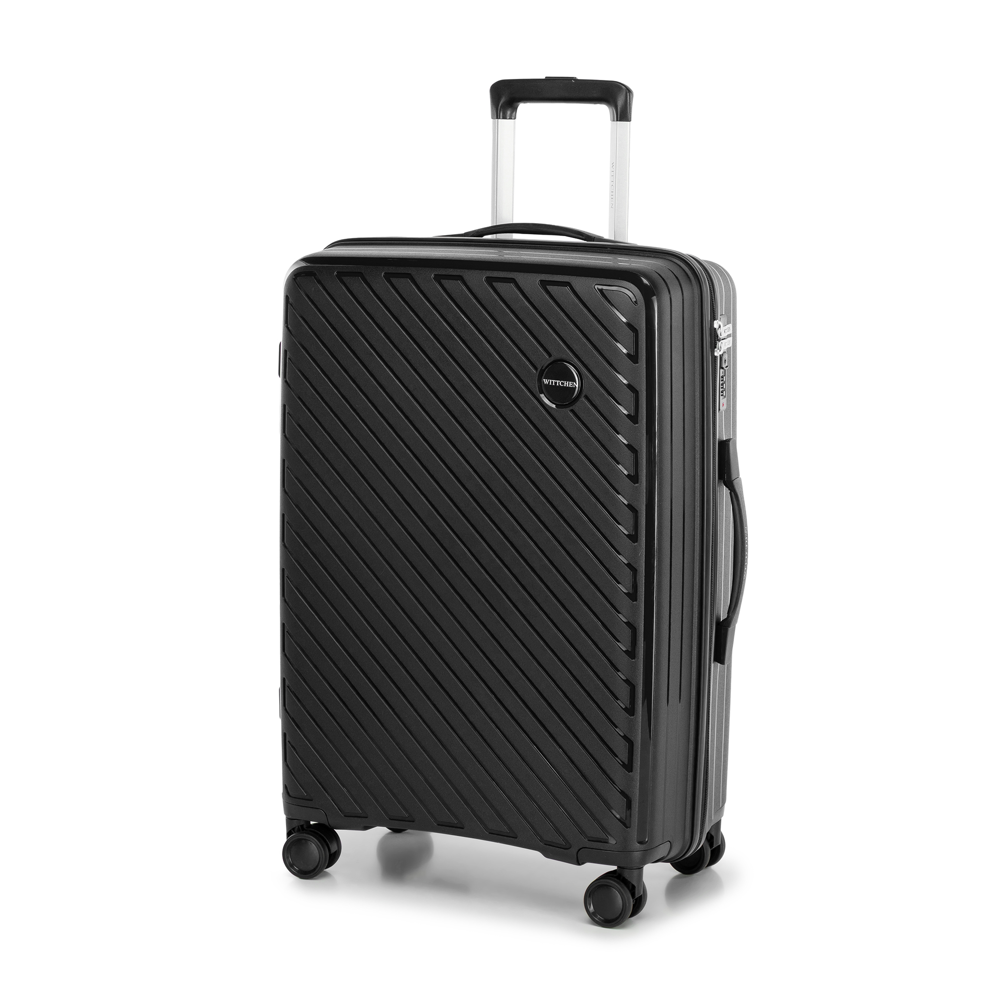Stredný kufor Raya Line – elegantný, odolný a ekologický na viacdenné cesty 56-3T-202-10, Vyberte variant čierna