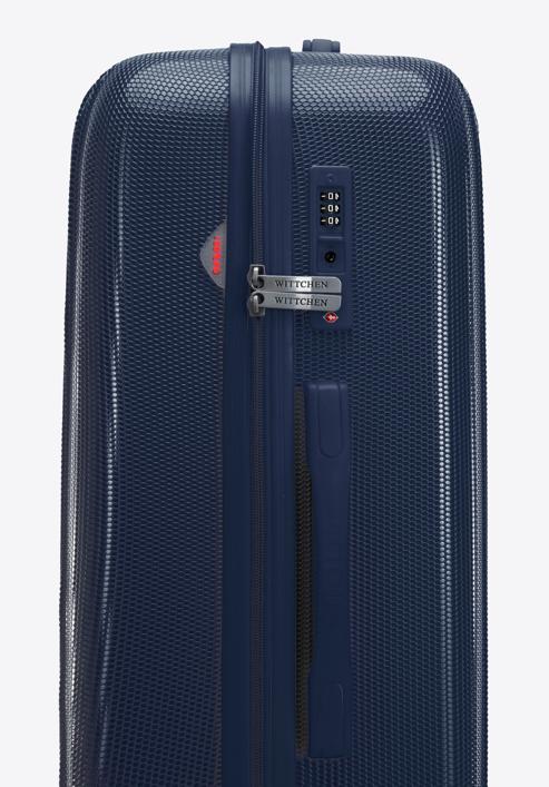 Honeycomb embossed polycarbonate medium suitcase I WITTCHEN, navy blue, 56-3P-302-10, Photo 9