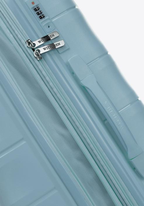 Medium polypropylene ribbed suitcase, blue, 56-3T-142-B-50, Photo 9