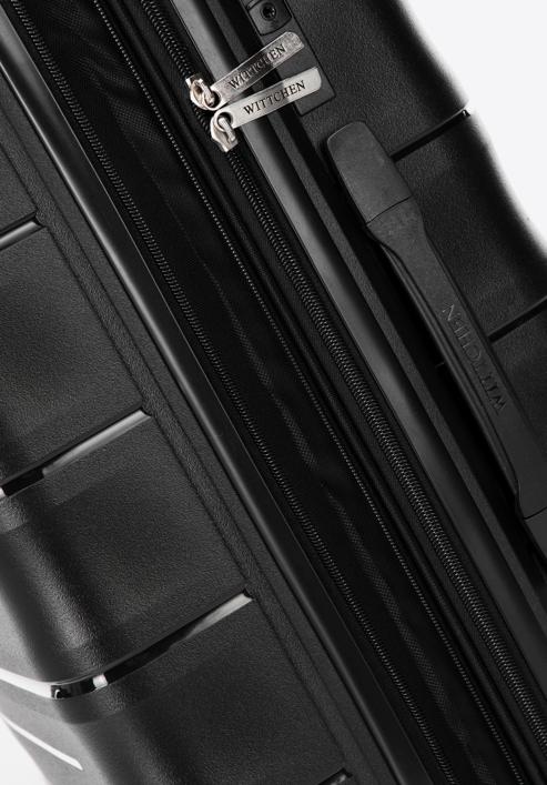 Średnia walizka z polipropylenu w tłoczone paski, czarny, 56-3T-142-B-85, Zdjęcie 9