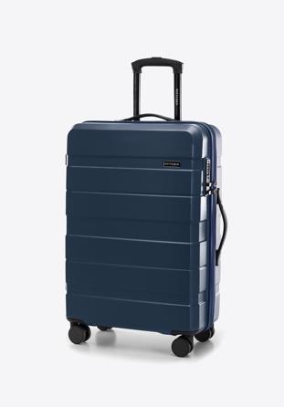 Medium-sized suitcase made of ABS material, navy blue, 56-3A-102-90, Photo 1