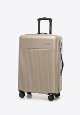 Zestaw walizek z ABS-u z pionowymi paskami, beżowy, 56-3A-80S-88, Zdjęcie 1