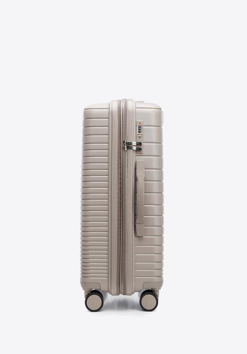 Medium-sized suitcase with glistening straps, beige, 56-3T-162-10, Photo 2