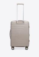 Medium-sized suitcase with glistening straps, beige, 56-3T-162-10, Photo 3