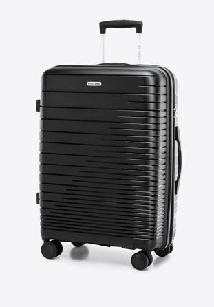 Medium-sized suitcase with glistening straps, black, 56-3T-162-10, Photo 1