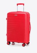 Medium-sized suitcase with glistening straps, red, 56-3T-162-10, Photo 4