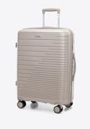 Medium-sized suitcase with glistening straps, beige, 56-3T-162-10, Photo 4