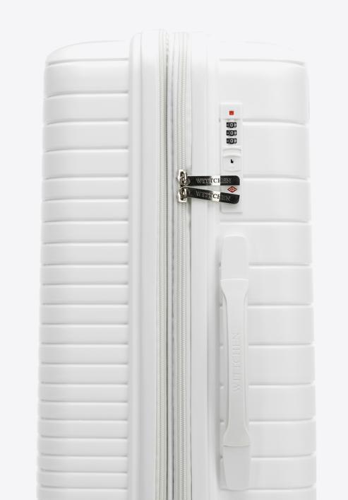 Medium-sized suitcase with glistening straps, off white, 56-3T-162-35, Photo 7