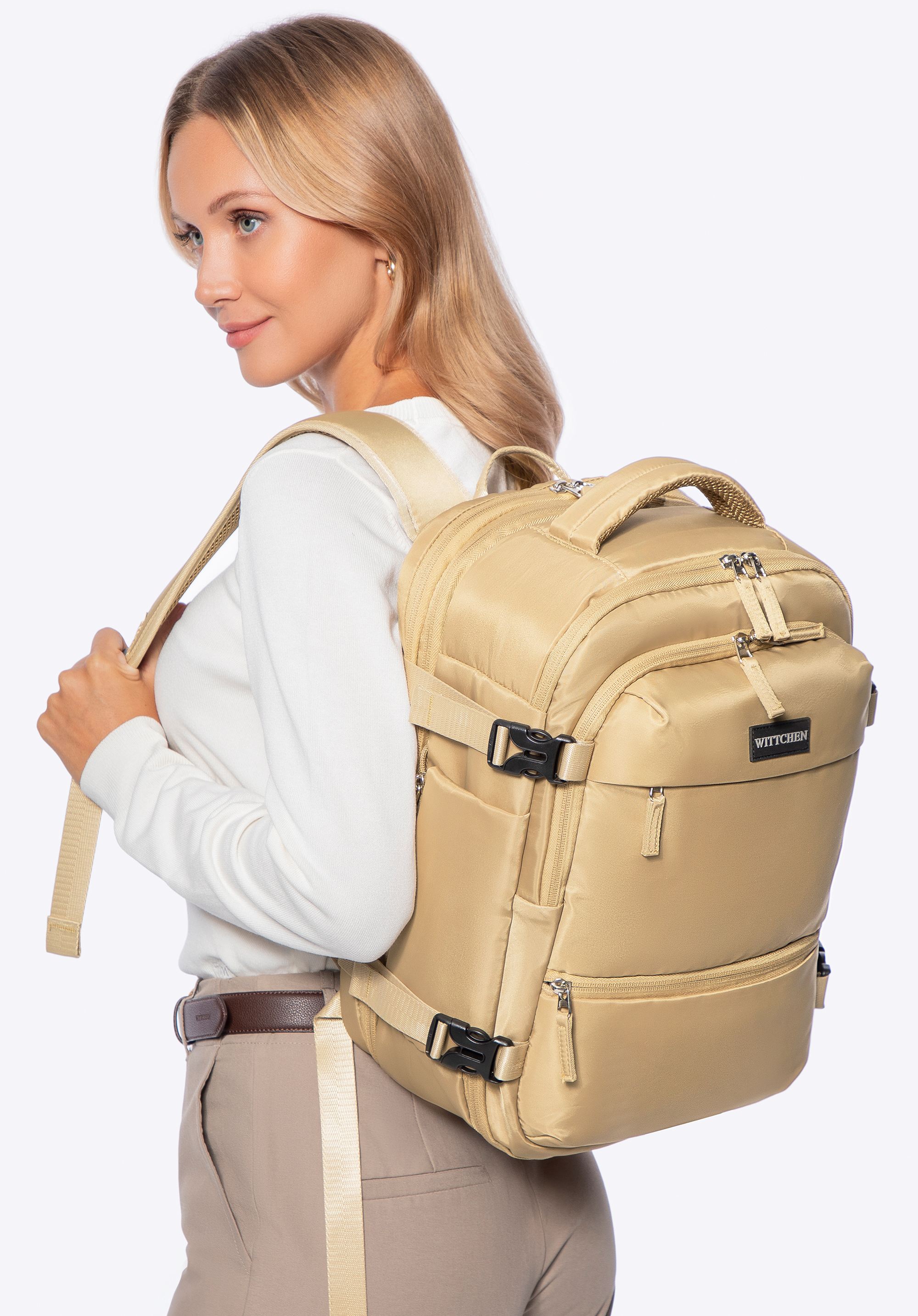 Multifunctional travel backpack for air travel, beige, 56-3S-018-87, Photo 1
