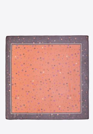 Women's patterned silk neckerchief, brown-orange, 98-7D-S93-X2, Photo 1