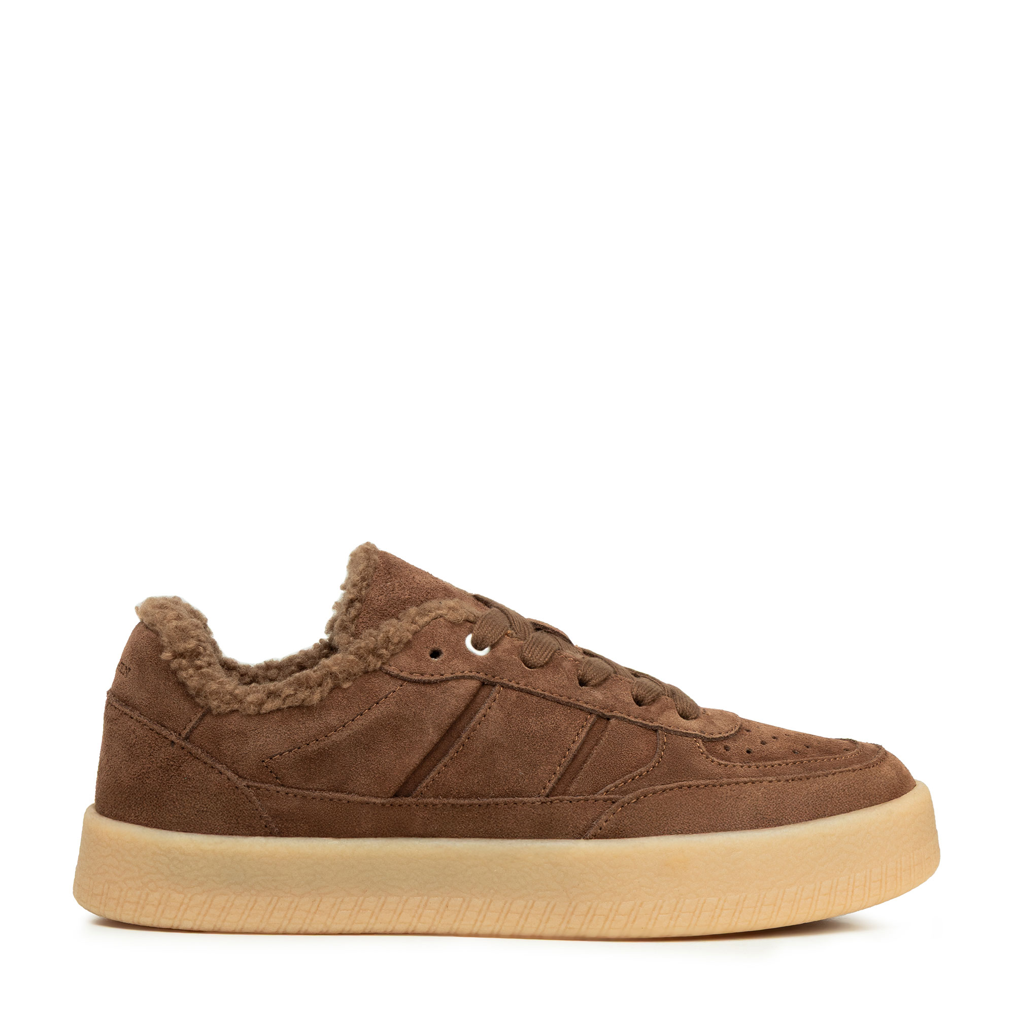 Dámske semišové sneakersy hnedé 102-D-360-4