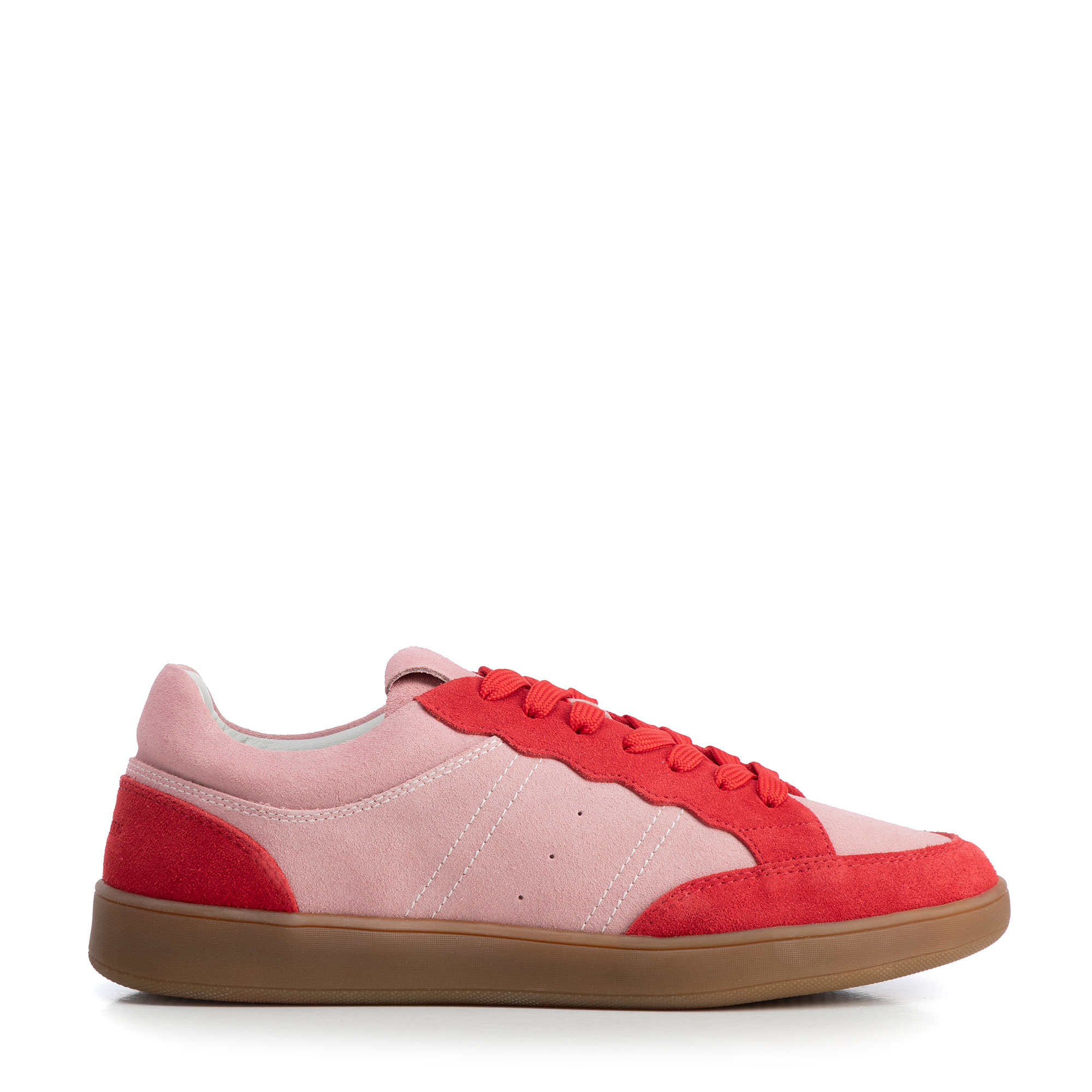 Dámske semišové sneakersy hnedé 100-D-350-P