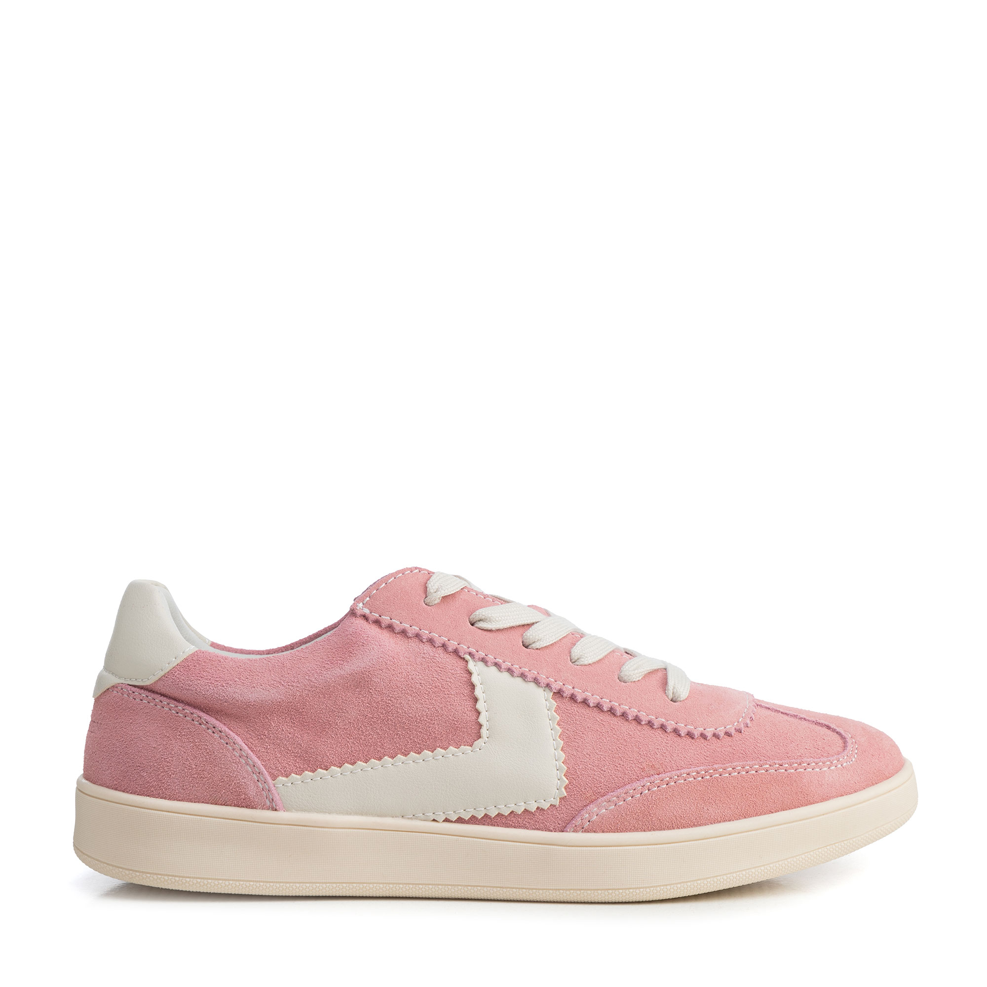 Dámske semišové sneakersy ružové 100-D-351-P
