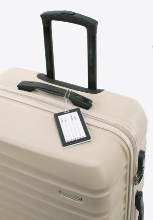 Duża walizka z ABS - u z identyfikatorem beżowa