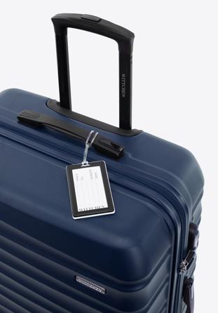 Duża walizka z ABS - u z identyfikatorem, granatowy, 56-3A-313-91Z2, Zdjęcie 1