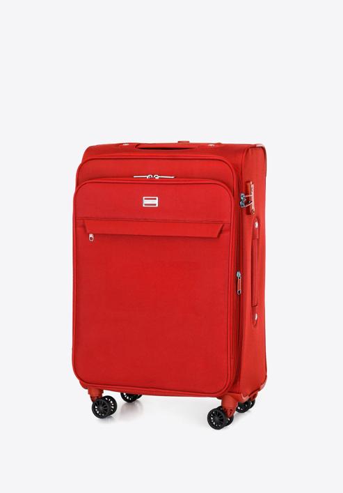 Zestaw jednokolorowych walizek miękkich, czerwony, 56-3S-65S-3, Zdjęcie 5