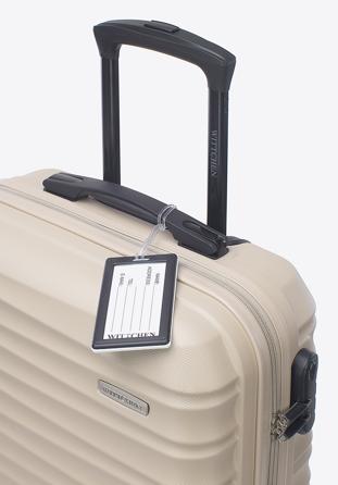 Mała walizka z ABS - u z identyfikatorem, beżowy, 56-3A-311-86Z2, Zdjęcie 1