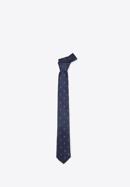 Patterned pocket square, cufflink and tie set, navy blue-burgundy, 91-7Z-003-X1D, Photo 2
