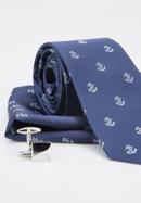 Patterned pocket square, cufflink and tie set, , 91-7Z-003-X3D, Photo 6