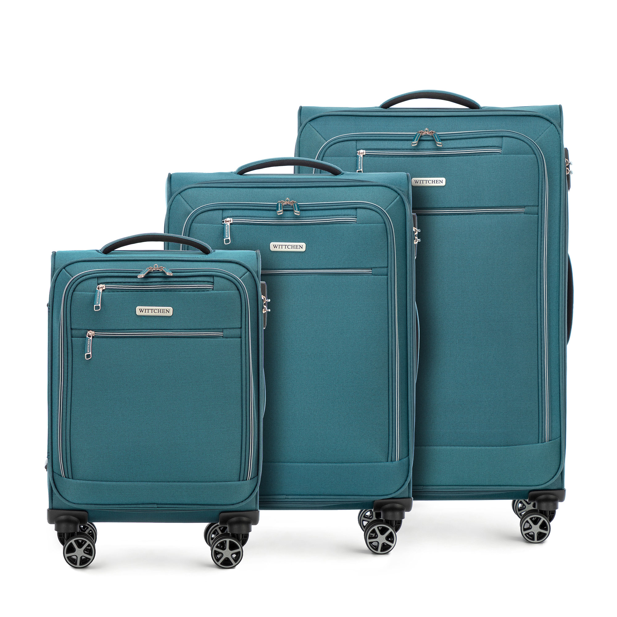 Sada kufrov z mäkkého polyesteru, námornícka modrá 56-3S-17S-95