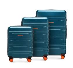Luggage set, dark turquoise, 56-3P-70S-85, Photo 1
