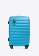 Medium-sized suitcase with luggage tag, blue, 56-3A-312-89Z, Photo 1