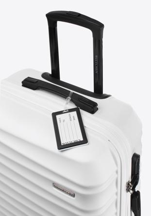 Medium-sized suitcase with luggage tag, white, 56-3A-312-89Z, Photo 1