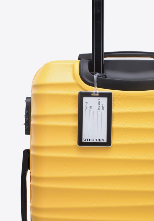 Medium-sized suitcase with luggage tag, yellow, 56-3A-312-70Z, Photo 3