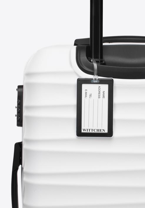 Medium-sized suitcase with luggage tag, white, 56-3A-312-89Z, Photo 3