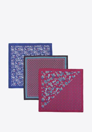 Pocket square gift set, burgundy-navy blue, 92-7Z-001-X2, Photo 1